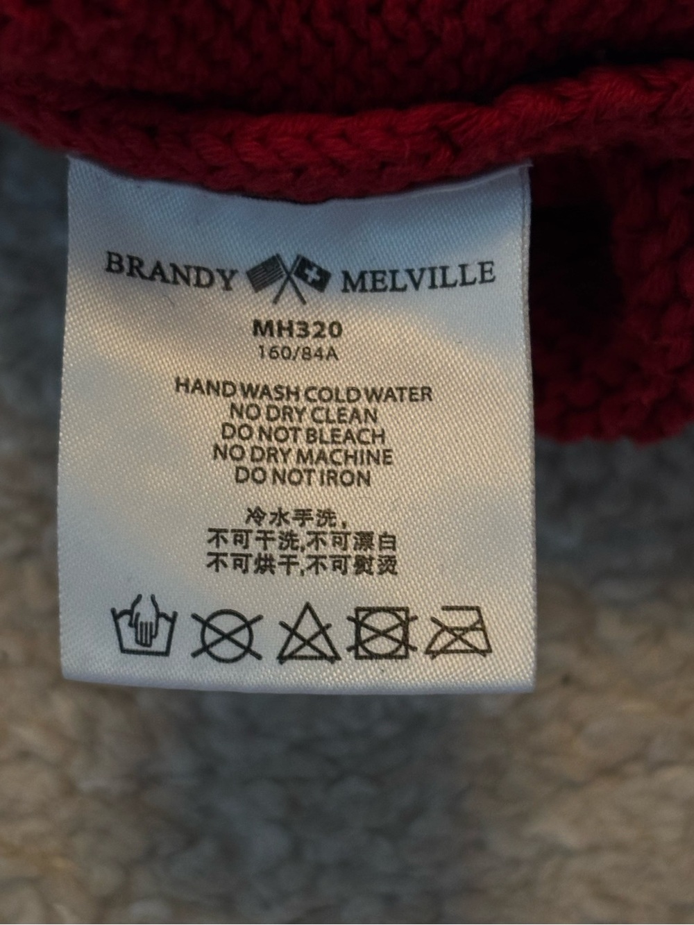 Brandy Melville Oversized Striped Brianna Knit Sweater Red Navy OS - Picture 6 of 10